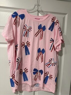 Women’s ' Pink Ribbon Sequin Tee